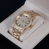 New Fashion Ladies Quartz Luxury CZ Diamonds Steel Bracelet Rose Gold Wristwatches - The Jewellery Supermarket