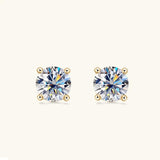 18KGP 6.5mm 3.0cttw D Colour Moissanite Diamonds Fine Jewellery Set - Silver Stud Earrings Necklace for Special Occasions - The Jewellery Supermarket