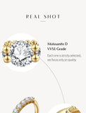 Luxury Round Cut 14K Gold Plated Moissanite Diamonds Eternity Rings Engagement Wedding Fine Jewellery - The Jewellery Supermarket