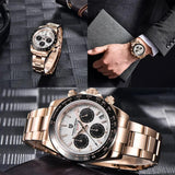 New Luxury Brand Automatic Date Chronograph Japan VK63 Sapphire Quartz Watches For Men - The Jewellery Supermarket