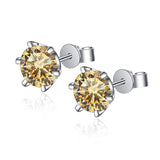 Gorgeous D Colour VVS1 Multi Colours and Cuts Moissanite Diamonds Stud Earrings - Sterling Silver Fine Jewellery - The Jewellery Supermarket