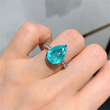 Luxury Paraiba Tourmaline Gemstone Drop Earrings/Pendant/Necklace/Ring - Wedding Statement Jewellery Sets - The Jewellery Supermarket