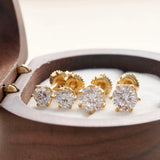 Choice D Colour 0.5/1/2 Carat Moissanite Diamonds 4 Prongs Stud Earrings Silver Wedding Fine Jewellery