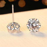 Flower Design 0.6ct Moissanite Diamonds Six Claws Stud Earrings - Sterling Silver Fashion Women's Fine Jewellery - The Jewellery Supermarket
