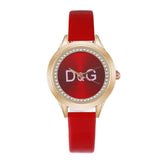 New Arrival Fashion Top Brand High Quality  Waterproof Red Leather Thin Strap CZ Diamonds Quartz Wristwatches