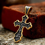 New Updated Design 316L Stainless Steel Cross Jesus Pendant Catholicism Christian Gold Colour Jewellery - The Jewellery Supermarket