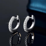New D Colour VVS1 Real Moissanite Diamonds Hoops Stud Earrings For Women - Sparkling Silver Party Fine Jewellery