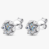 Sparkling 18KGP D Colour VVS1 1cttw Moissanite Diamonds Stud Earrings Silver Earrings Wedding Fine Jewellery - The Jewellery Supermarket