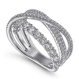 New Simple Cross Twist Design Full Paved AAA+ Cubic Zirconia Diamonds Exquisite Ring - Statement Jewellery - The Jewellery Supermarket