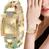 New Arrival Luxury Brand Fashionable Temperament Style Metal Strap Square Quartz Women's Watch - Ideal Gift