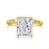 Dazzling Radiant Cut 8X10mm 4ct VVS D Color Moissanite Diamond Silver Ring Promise Engagement Fine Jewellery