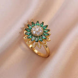 New Luxury AAA Zircon Crystals Four-leaf Clover Rotating Rings - Fashion Style for Women  Jewellery Gifts