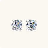18KGP 6.5mm 3.0cttw D Colour Moissanite Diamonds Fine Jewellery Set - Silver Stud Earrings Necklace for Special Occasions - The Jewellery Supermarket