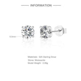 Sensational 0.5-1.2 Carat D Colour Moissanite Diamonds Stud Earrings - Sterling Silver Sparkling Fine Jewellery - The Jewellery Supermarket