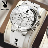 Famous Brand Luxury Watches for Men - Fashion Silicone Band Waterproof Sport Chronograph Quartz Male Wristwatches