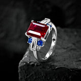 Admirable Silver Topaz Sapphire Ruby AAAAA High Carbon Diamond Big Rings For Women - Fine Jewellery - The Jewellery Supermarket
