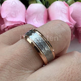 Popular Fashion Beveled Edges Hammered Tungsten Carbide Engagement Wedding Rings for Men and Women Trendy Jewellery