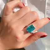 Superb High Quality AAAAA High Carbon Square Radiant Cut Green Blue Yellow Diamond Rings -  Fine Jewellery - The Jewellery Supermarket