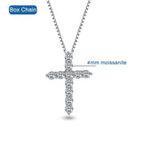 Stunning D Colour VVS1 5mm 5.5ct Cross Necklace with Moissanite Diamonds - Silver Fine Christian Jewellery - The Jewellery Supermarket