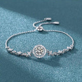 Charming Round/ Star Moon 1 Carat Brilliant Moissanite Diamonds Bracelets for Women -  Hand Chain Fine Jewellery