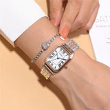 New Arrival Rectangular Roman Dial Fashion Trend Thin Strap Quartz Ladies Fashion  Steel Strap Watches