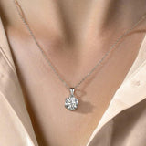 Fabulous 1CT-3CT Moissanite Diamond Pendant Necklace for Women - Silver Long Chain Luxury Quality Jewellery