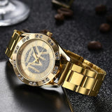New Arrival Luxury Brand Gold Stainless Steel Crystal Diamond Women Watches - Ideal Presents