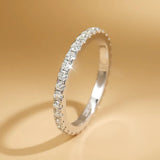 Charming D Colour Circle 0.69 Carat Moissanite Diamonds Eternity Pt950 Plated Rings For Women - Silver Fine Jewellery