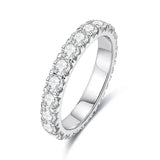 Alluring 2mm D Color Moissanite Diamonds Wedding Engagement Eternity Rings - 925 Sterling Silver Rings For Women