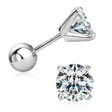 New Sparkling 1CT 6.5mm Moissanite Diamonds Screw Back Earrings for Women/Men - Sterling Silver Fine Jewellery - The Jewellery Supermarket