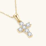 Classic Charming Colour D VVS1 Moissanite Diamonds Cross Necklace - Silver with Certificate Fine Jewellery