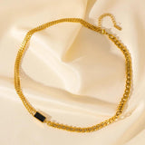 New Stainless Steel Black Crystal Zircon Crystals Necklace Bracelet Earrings For Women - New Trend Jewellery Set
