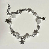 Popular Grunge Pearl Stars Beaded Nana Anime inspired  bangles for women Charm bracelet set - The Jewellery Supermarket
