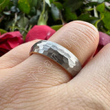 New Domed Brushed Two Colors 4/6/8mm Cool Hammer Tungsten Mens Womens Wedding Rings - Unique Jewellery For Couples