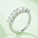 Gorgeous D Color  Baguette Shape Emerald Cut Full Moissanite Diamonds Eternity Fine Jewellery Rings For Women