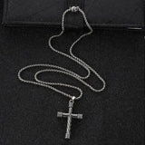 New Spiral Cross Pendant Necklace For Men Women - Stainless Steel Christian Necklace Chain Amulet Jewellery - The Jewellery Supermarket