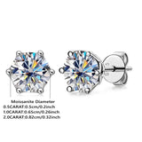 Light Luxury D Colour VVS1 0.5-2 Carat Moissanite Diamonds Six-Claw Fashion Trendy Temperament Design Earrings - The Jewellery Supermarket