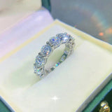 Splendid D Moissanite Diamonds Full Eternity Rings - 925 Sterling Silver Rings For Women - Fine Jewellery - The Jewellery Supermarket