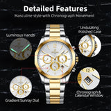 Top Brand Fashion Stainless Steel Waterproof Luminous Date Chronograph VIP New Popular Business Watches for Men - The Jewellery Supermarket