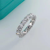 Captivating 4mm D Colour Moissanite Diamonds Eternity Rings - 925 Sterling Silver Wedding Engagement Rings