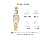 New Arrival Ladies Luxury Brand Fashion Square Dial With CZ Diamonds Quartz Stainless Steel Bracelet Watches - The Jewellery Supermarket