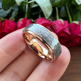 New Trendy Stepped Brushed Finish 6MM 8MM Multicolors Hammer Tungsten Comfort Fit Wedding Rings For Men and Women