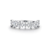 Adorable 18K Gold Plated D Color Moissanite Diamonds Eternity Rings for Women - Fine Engagement Wedding Rings