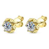 Sparkling 18KGP D Colour VVS1 1cttw Moissanite Diamonds Stud Earrings  Silver Earrings Wedding Fine Jewellery