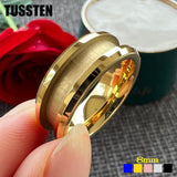 New Arrival Groove Beveled Edges Polished Shiny Multicolor 8MM Tungsten Wedding Jewellery Rings
