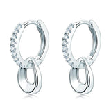 Trendy Single Row D Colour VVS1 Moissanite Diamonds Pendant Hoop Huggies Earrings Silver Party Fine Jewellery