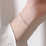 Japan Korea Star Moon Bracelet For Women Girls Fashion Pink Crystal Pearl Chain Bracelet Wholesale Designer Jewelry Party Gift - The Jewellery Supermarket