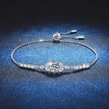 Awesome 1 Carat Real D Colour Moissanite Diamond Sparkling Charm Bracelets for Women - Fine Jewellery