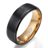 New Black & Rose Gold Colour 8mm Tungsten Carbide Wedding Rings Vintage Men Women Jewellery
