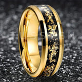 New Arrival 6/8MM Comfortable Fit Tungsten Wedding Rings with Inlaid Gold Foil for Men and Women - The Jewellery Supermarket